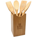 5 Piece Bamboo Utensil Set